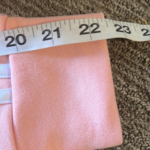 Adidas women’s peach pullover sweatshirt white stripes SZ M - Picture 8 of 9